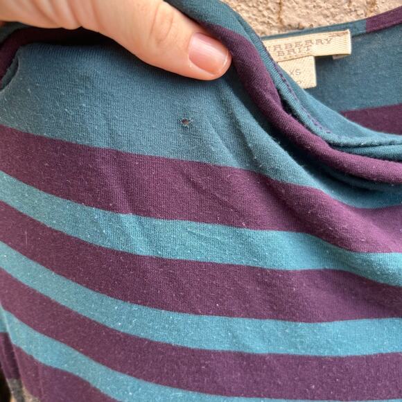 Vtg Burberry Brit Stripe y2k Knit Too Size XS - Picture 7 of 8